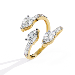 Gilded Petals Cocktail Ring