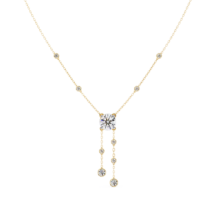 Charleston Bezel Set Round Cubic Zirconia Drop Necklace